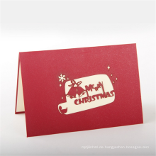 FQ-Marke Luxus handgemachte Dekoration drucken Weihnachts-Grußkarte